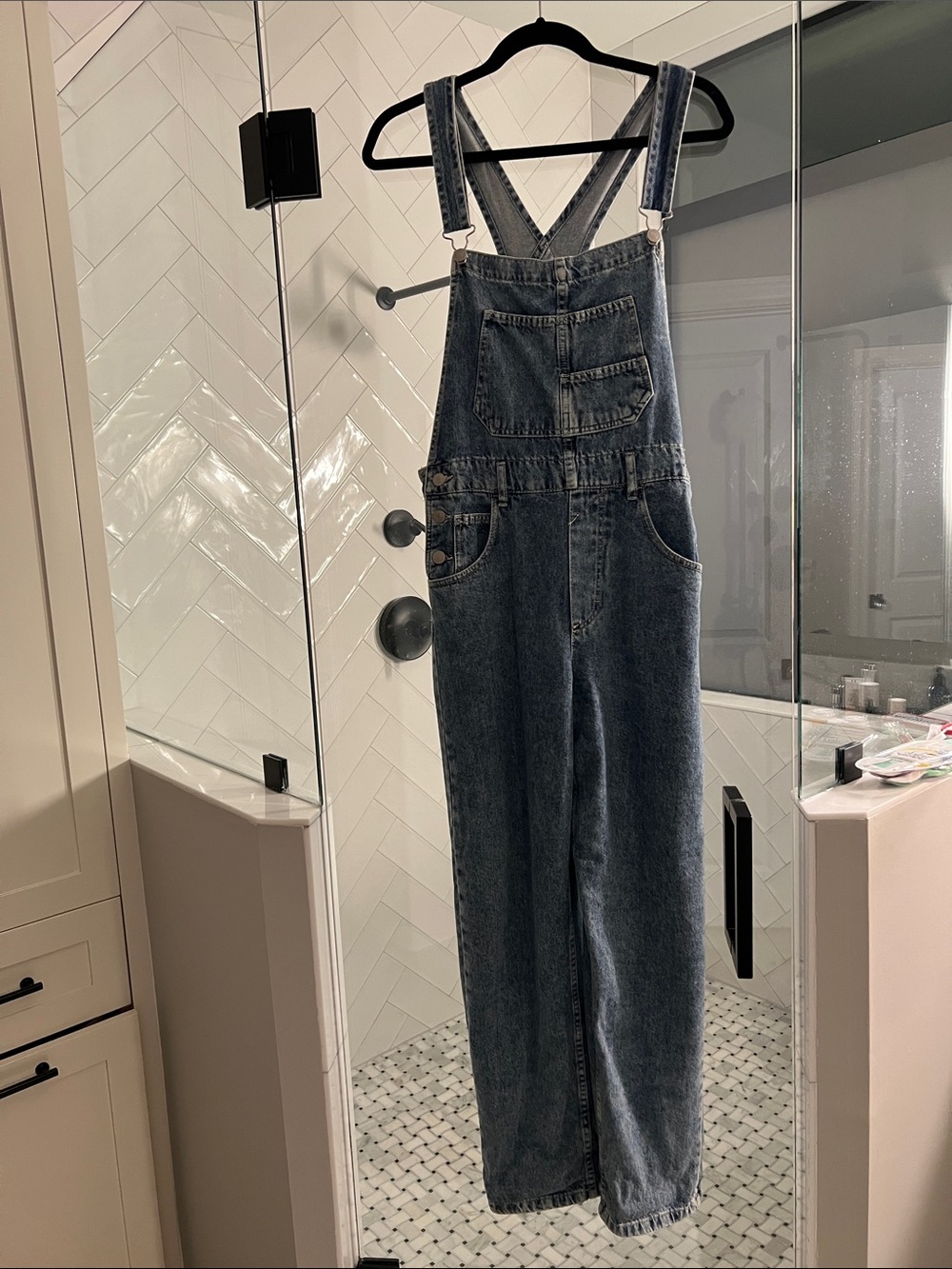 We The Free Light Blue Denim Overalls